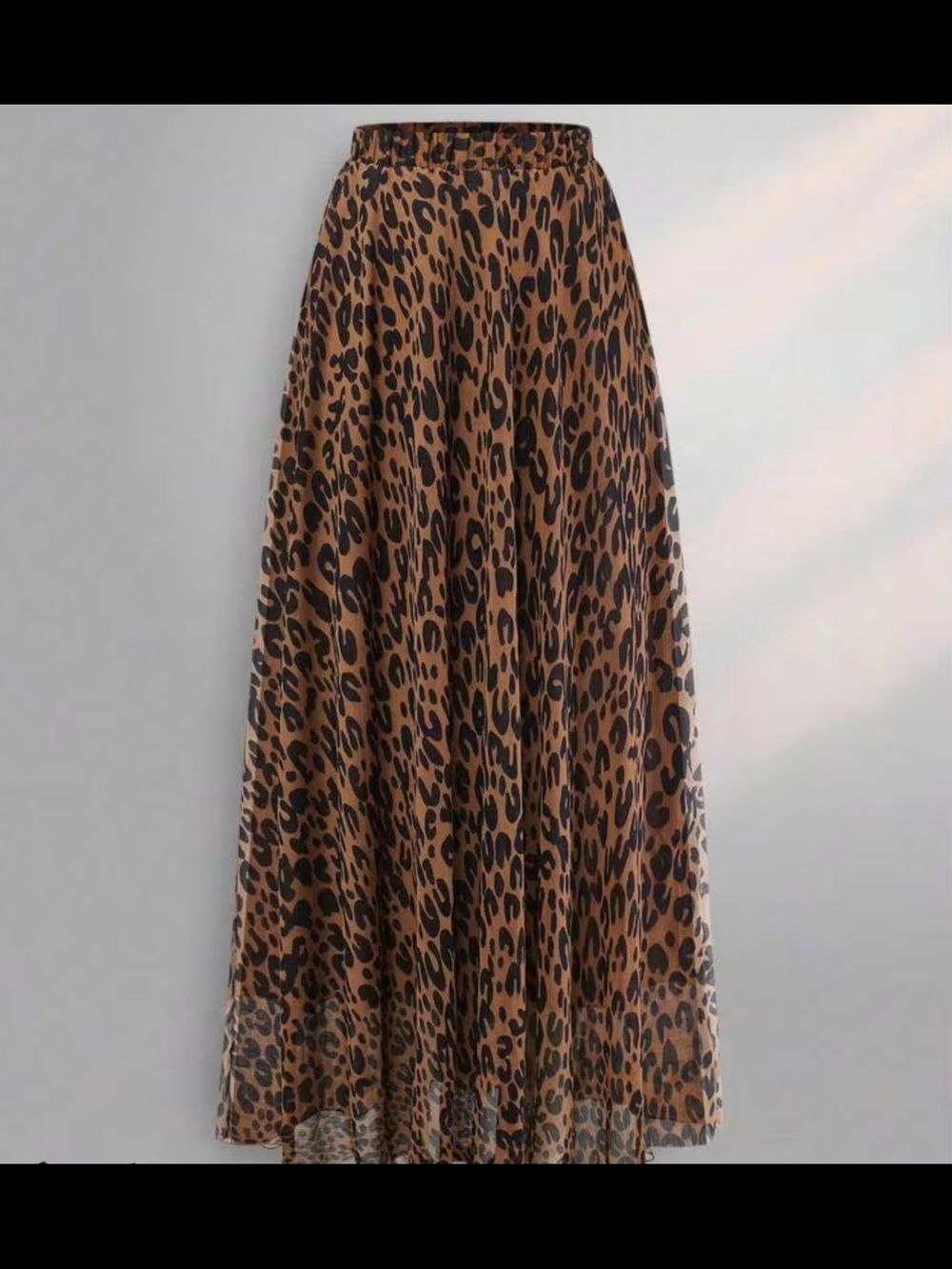 SHEIN Brown and Black Leopard Print Maxi Skirt